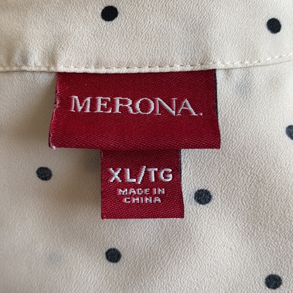 Merona - Off-White with Black Polka Dot Blouse - Picture 6 of 6
